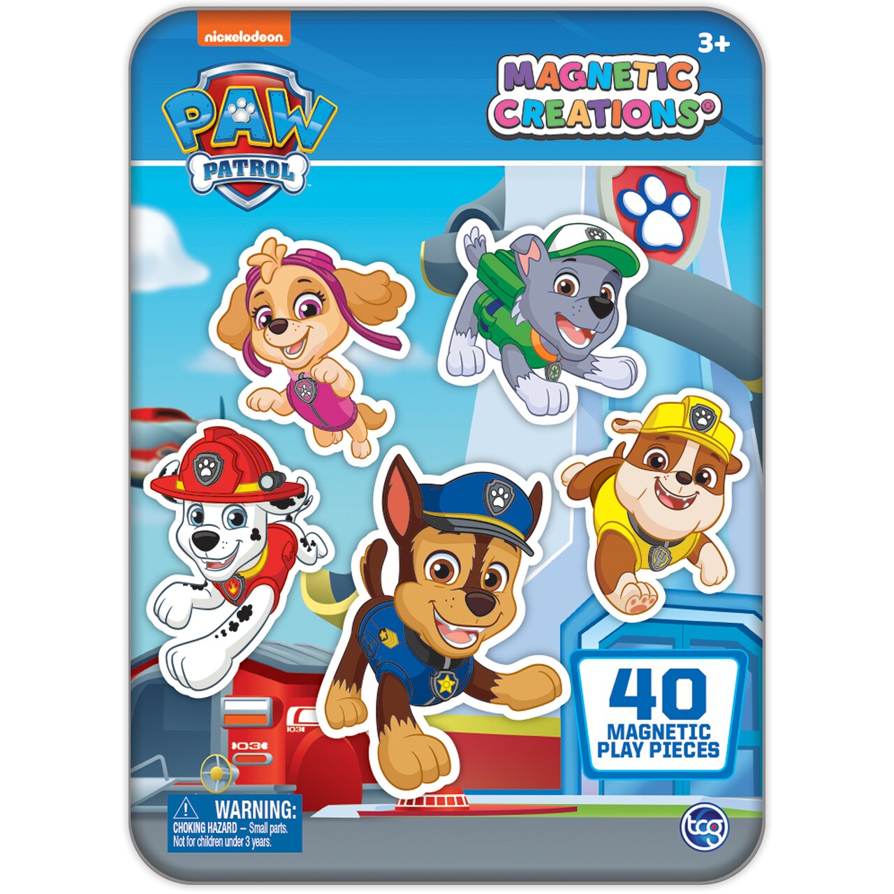 Magnetic Creations Tin: Paw Patrol - Creative Storytelling Playset, 40 Pop-Out Magnets, Beautiful Play Scene, Mix & Play Toy, Kids-Toddlers Ages 3+